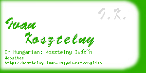 ivan kosztelny business card